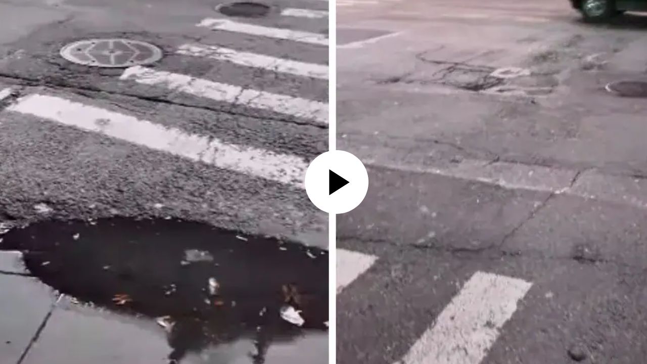 फक्त भारतातच नव्हे तर न्यूयॉर्कच्या रस्त्यांवरही खड्डेच खड्डे! सर्वात सुंदर शहराचे धक्कादायक वास्तव उघडकी, Video Viral