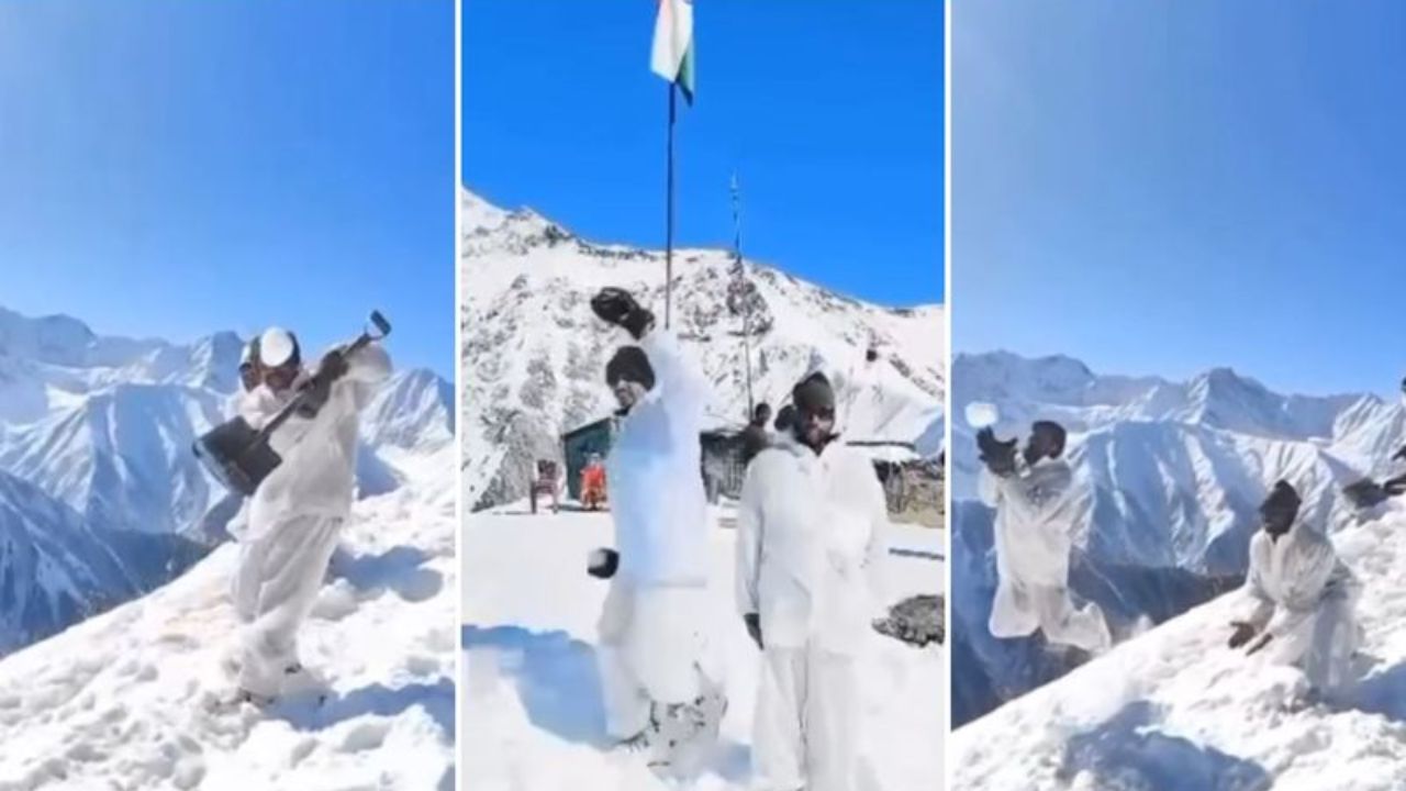 बर्फाच्या मैदानावर क्रिकेटची धूम; भारतीय जवानांनी लुटला आनंद, VIDEO VIRAL