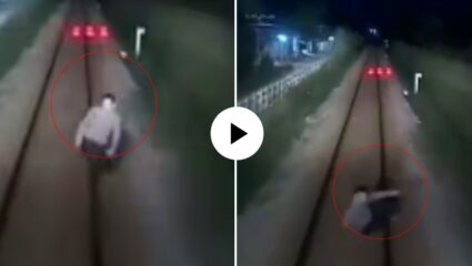 अंगावर काटा आणणारा व्हिडिओ! ट्रेन येताच रेल्वे ट्रॅकवर झोपला पठ्ठ्या; अंगवारुन गाडी गेली अन्…, Video Viral