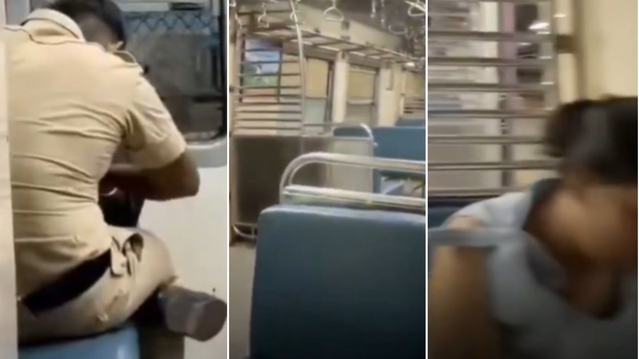 महाराष्ट्र पोलिसांना सलाम! लोकलमधील एकट्या महिलेच्या सुरक्षेसाठी राहिले बसून, Video Viral