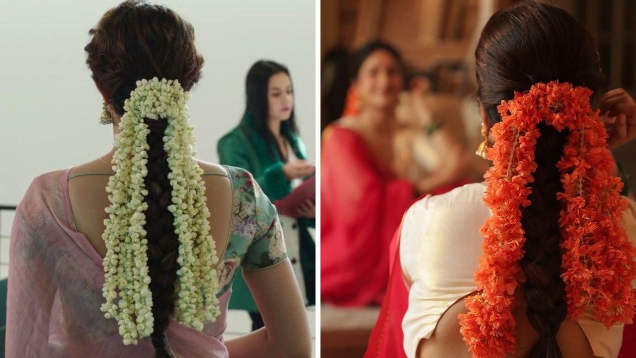 सणावाराच्या दिवसांमध्ये साडी नेसल्यानंतर याब पद्धतीची खजूर वेणी घातल्यास केस अतिशय सुंदर दिसतील. खजूर वेणी लुकची शोभा वाढवते. 