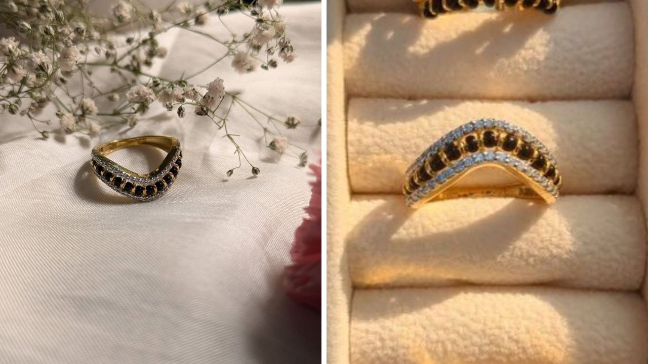 टिपिकल गोलाकार अंगठी घालण्याचा कंटाळा आला असेल तर तुम्ही व्ही शेप असलेली अंगठी हातांमध्ये घालू शकता. 