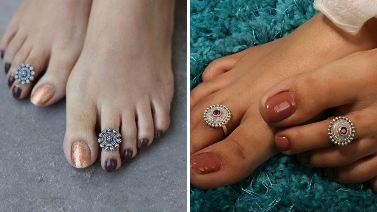 आधुनिक आणि पारंपरिक डिझाईनची जोडवी पायांमध्ये अतिशय सुंदर दिसते. नाजूक साजूक फुलांच्या आकारातील जोडवी पायांमध्ये उठावदार दिसते. 