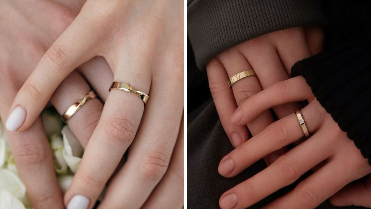 काही अंगठ्या अगदी एकसारख्या डिझाईनच्या बनवल्या जातात. सोने, प्लॅटिनम असे वेगवेगळे ऑप्शन बाजारात उपलब्ध आहेत.  