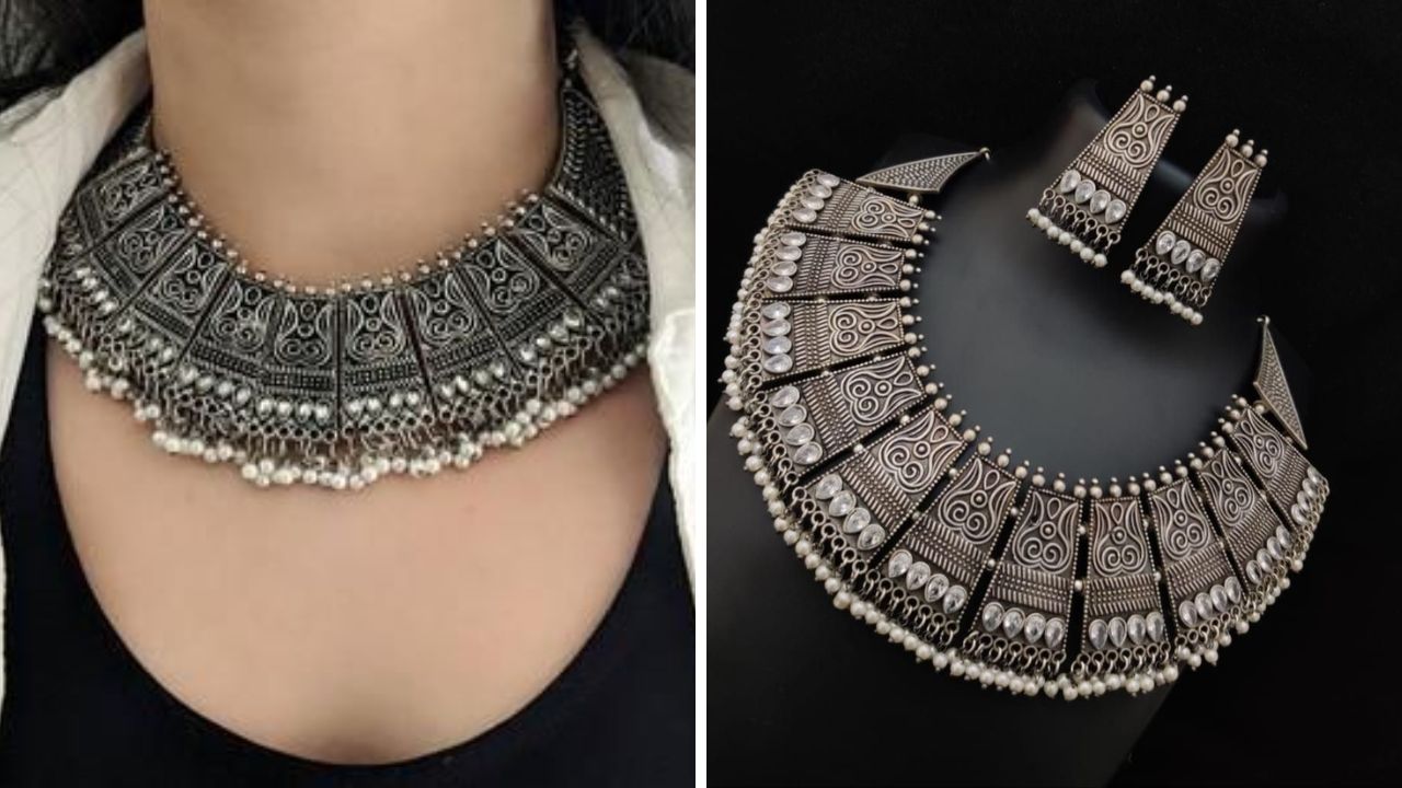 कॉटन, खादी, इकत किंवा हँडवर्क साड्यांवर ऑक्सिडाइज्ड ज्वेलरी सेट अतिशय उठावदार दिसतात. ऑक्सिडाइज्ड ज्वेलरी सेट इतर कोणत्याही साड्यांवर तुम्ही घालू शकता.