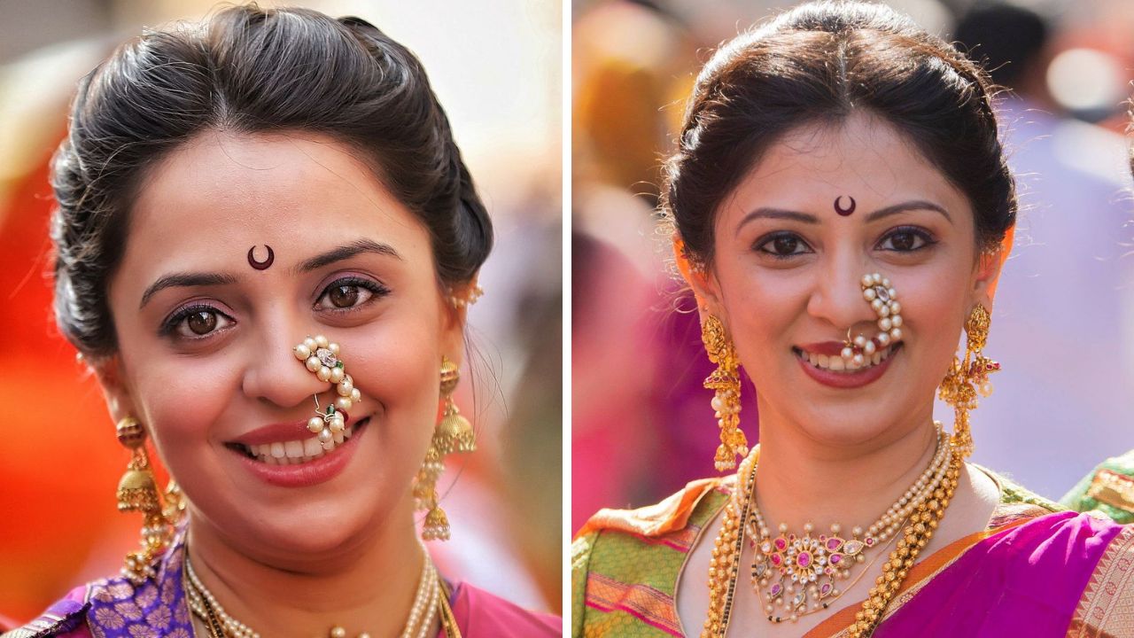 लहान मोठ्या आकारातील नाजूक मोत्यांचा वापर करून नथ तयार केली जाते. नथ हा दागिना नाकामध्ये घातला जातो. ब्रम्हणी नथ, पुनी नथ, कोल्हापुरी नथ, चंद्रकोर नथ इत्यादी अनेक वेगवेगळे नथीचे प्रकार आहेत. 