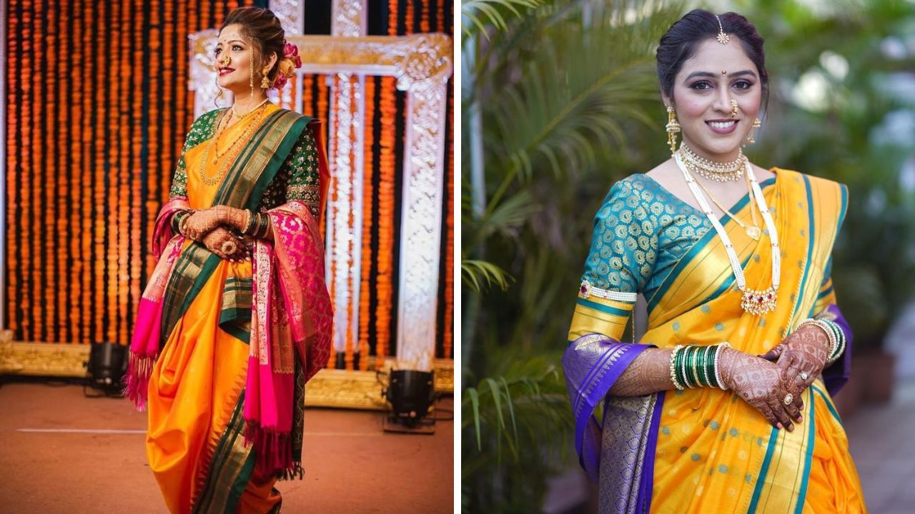 पूर्वीच्या काळी राजघराण्यातील महिला या पद्धतीने हातांवर शेला घ्यायच्या. त्यामुळे तुम्ही सुद्धा तुमच्या लग्नात या पद्धतीने हातांवर शेला घेऊ शकता.