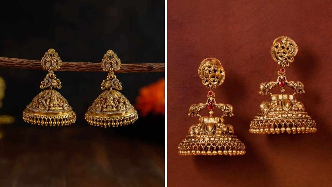 मोराच्या आकारातील कानातले नऊवारी साडीवर खूप जास्त सुंदर दिसतात. नऊवारी साडी नेसल्यानंतर पारंपरिक दागिने घालावेत. यामुळे मराठमोळा लुक दिसतो.