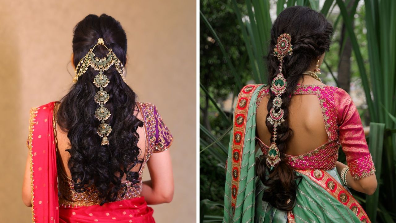 साऊथ इंडियन किंवा स्लिक साडीवरील हेवी लूक करताना या डिझाईनची हेअर ॲक्सेसरीज वापरल्यास तुम्ही चारचौघांमध्ये उठावदार आणि सुंदर दिसाल. हेअर ॲक्सेसरीज लावल्यानंतर इतर कोणत्याही गोष्टींची आवश्यकता भासणार नाही.