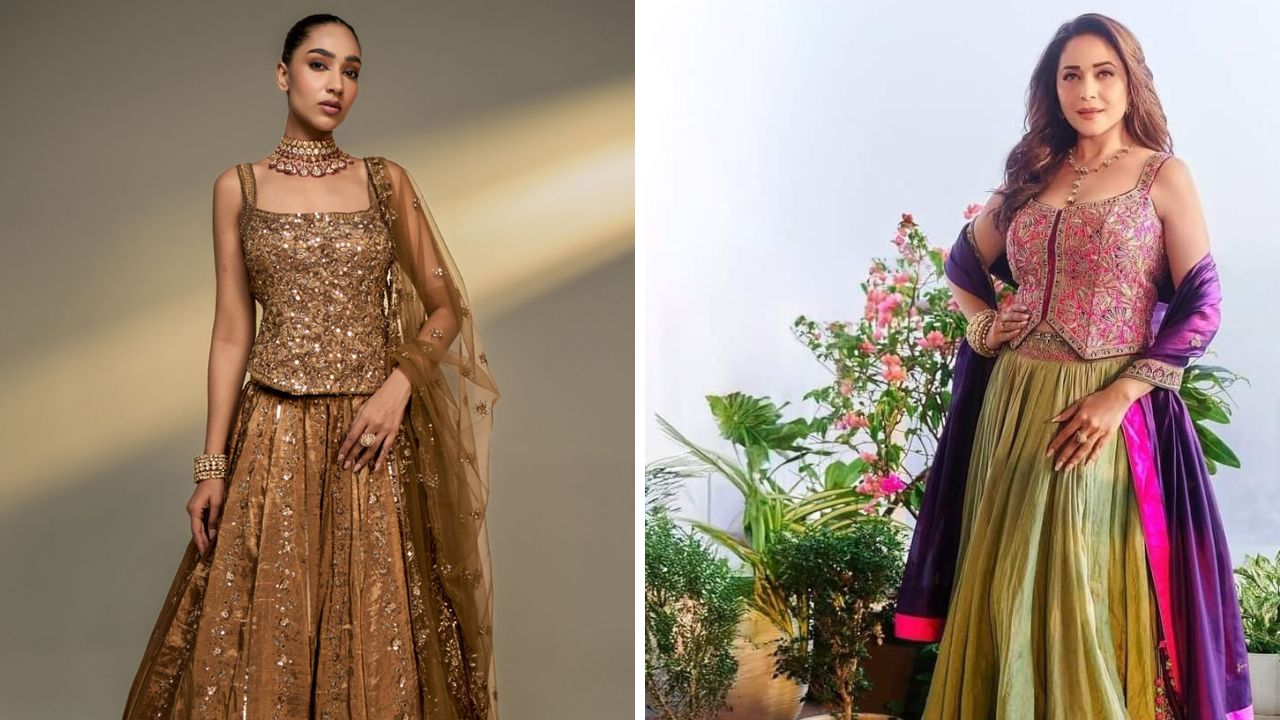 फ्लेअर्ड पलाझो क्रॉप टॉप किंवा शॉर्ट कुर्ता असलेल्या लेहेंग्याची सोशल मीडियावर मोठी क्रेझ आहे. या डिझाईनची लेहेंगा तुम्ही हळदी सोहळ्यात सुद्धा घालू शकता. 