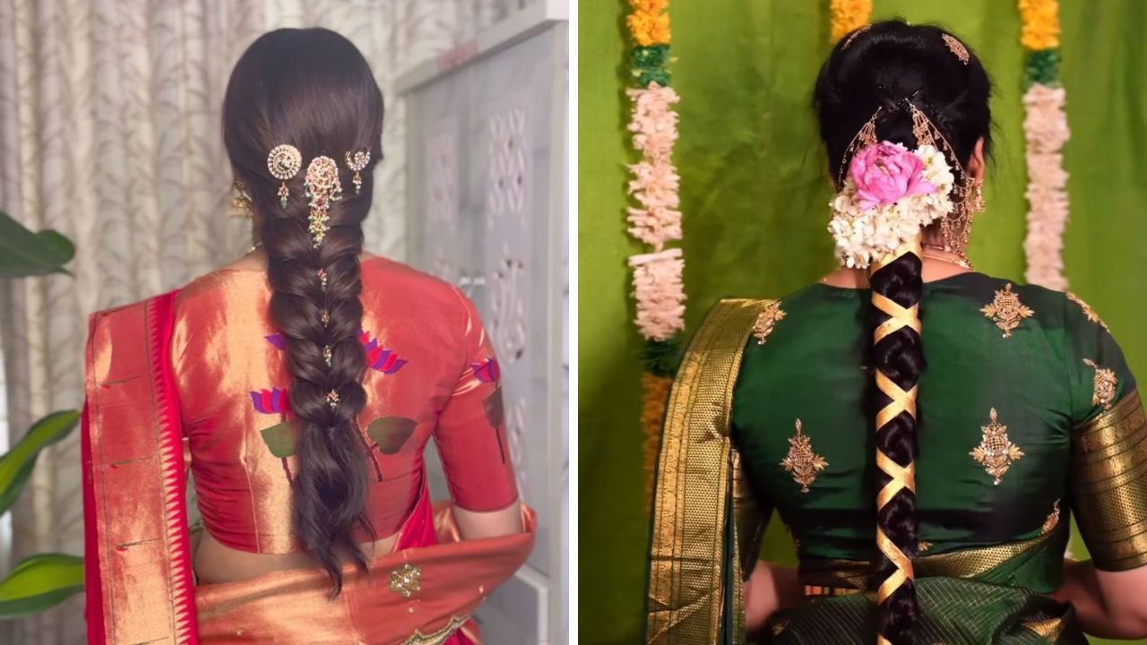 कोणत्याही साडीवर पैठणी बोट नेक ब्लाऊज अतिशय सुंदर दिसतो. बंद गळ्याचे स्टायलिश ब्लाऊज कोणत्याही साडीवर घातल्यास लुक हटके दिसेल.