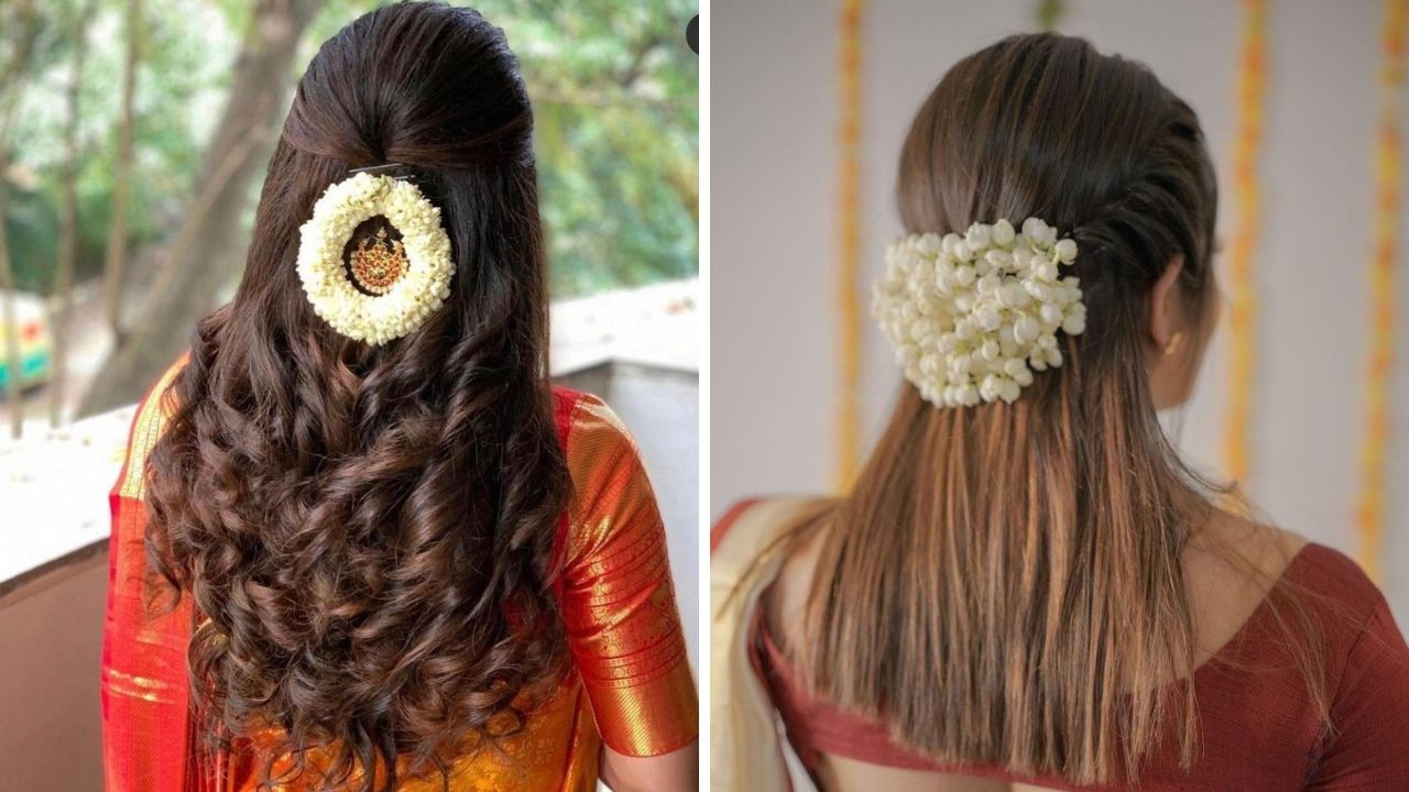 लहान केसांची हेअर स्टाईल करताना नेमकं काय करावं, बऱ्याचदा सुचत नाही. अशावेळी सोप्या पद्धतीमध्ये केसांच्या पुढील भागात वेणी बांधून पाठीमागे या पद्धतीने गजरा लावून केस सेट करू शकता.