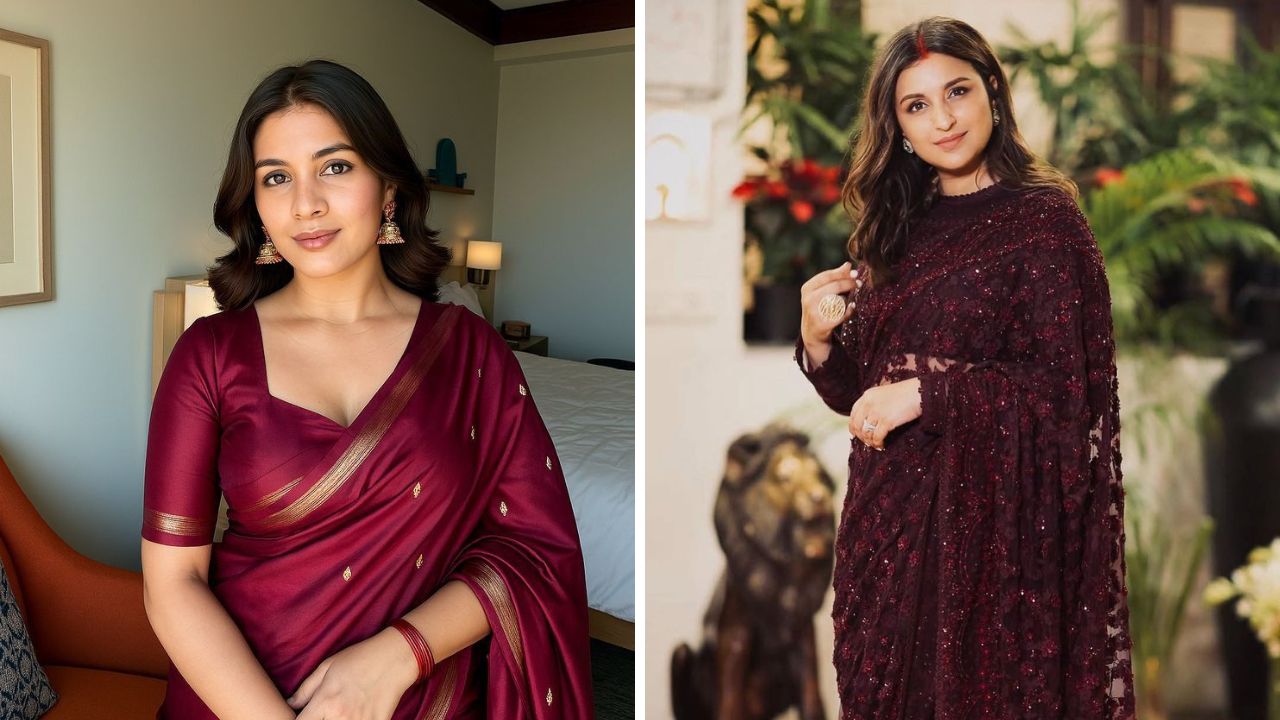 रिच, फेस्टिव्ह आणि क्लासी टच देण्यासाठी डीप मरुन रंगांची साडी नक्की खरेदी करा. डीप मरुन रंगाची साडी कोणत्याही कार्यक्रमात तुम्ही नेसू शकता.