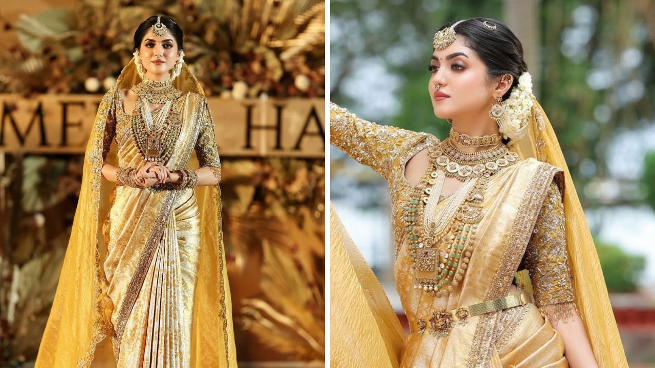 हल्ली वेलवेटच्या कापडाचा वापर करून अनेक वेगवेगळे शेले तयार केले जात आहेत. त्यामुळे नऊवारी साडीवरील लुक मराठमोळा दिसण्यासाठी तुम्ही या पद्धतीने शेला परिधान करू शकता.