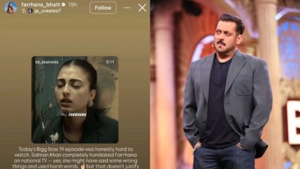 Bigg Boss 19 : फरहाना भट्टच्या टीमच्या निशाण्यावर सलमान खान! सोशल मिडियावर केलेली पोस्ट व्हायरल