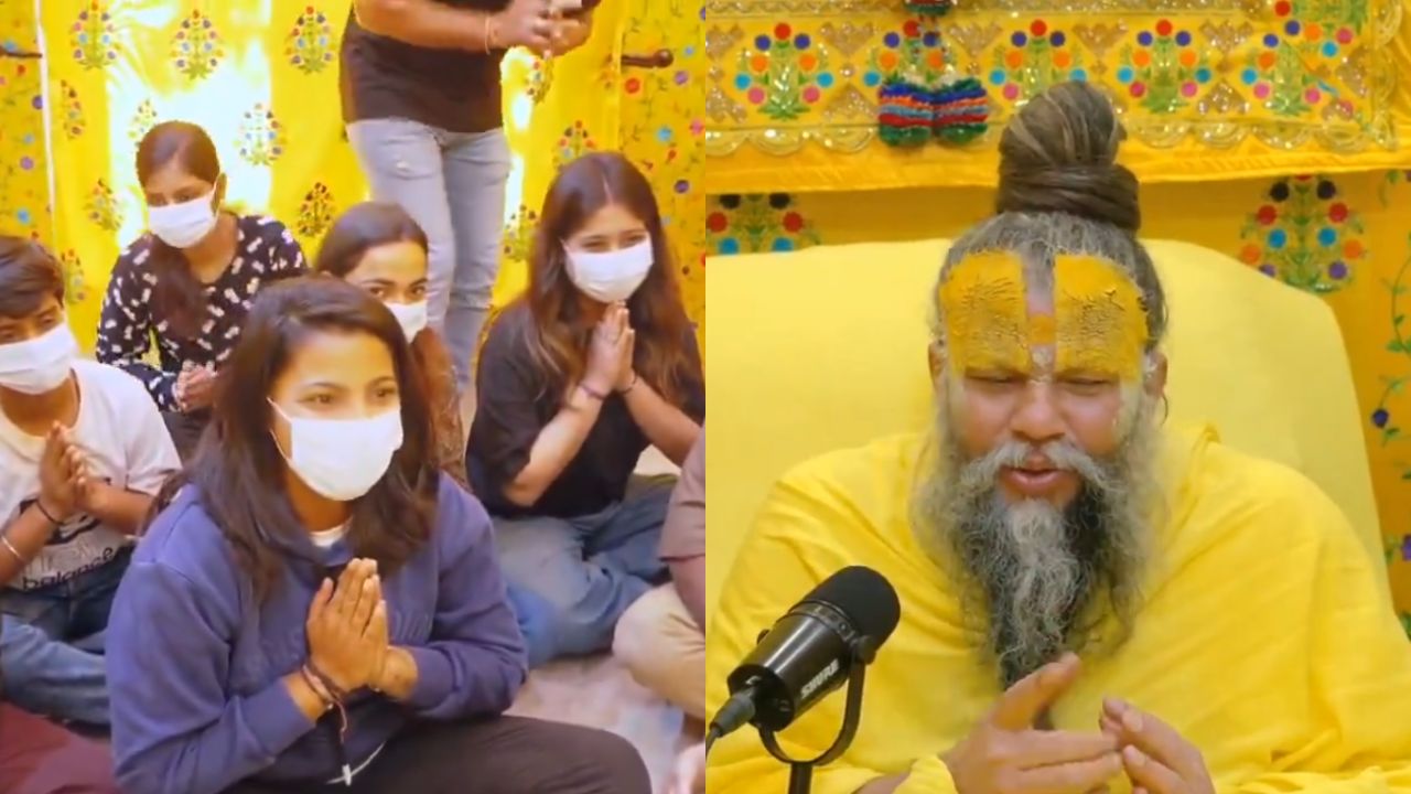 भारताच्या चॅम्पियन खेळाडूंनी घेतला प्रेमानंद महाराज यांचे दर्शन, सोशल मिडियावर Video Viral