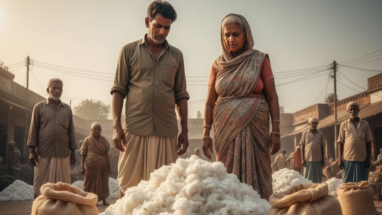 Ahilyanagar News: शेतकऱ्यांच्या पांढऱ्या सोन्याला कवडीमोल भाव! हलक्या कापसाने बळीराजाचे टेन्शन वाढवले