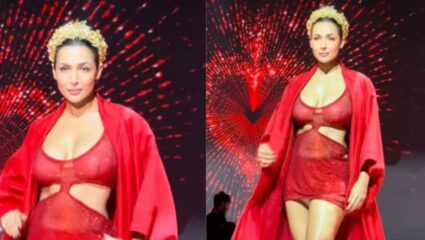 लाल परी बनून रॅम्प वॉकवर मलायकाचा जलवा, ५० वर्षीय अभिनेत्रीच्या किलर लूकने वेधले लक्ष; पाहा Photos