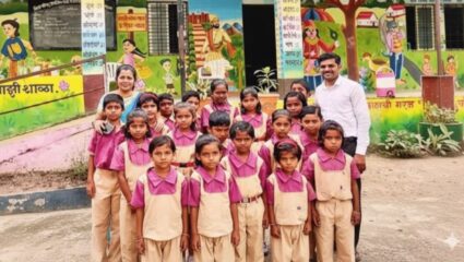 शाळेच्या भिंतीवर पाठ्यपुस्तकातील धडे! अहिल्यानगर जिल्ह्यातील ‘या’ शाळेचा प्रेरणादायी उपक्रम