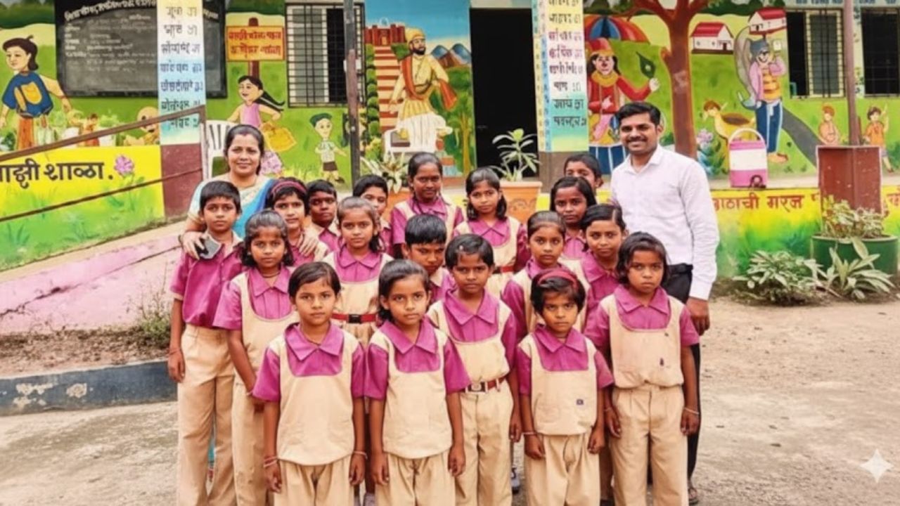 शाळेच्या भिंतीवर पाठ्यपुस्तकातील धडे! अहिल्यानगर जिल्ह्यातील ‘या’ शाळेचा प्रेरणादायी उपक्रम