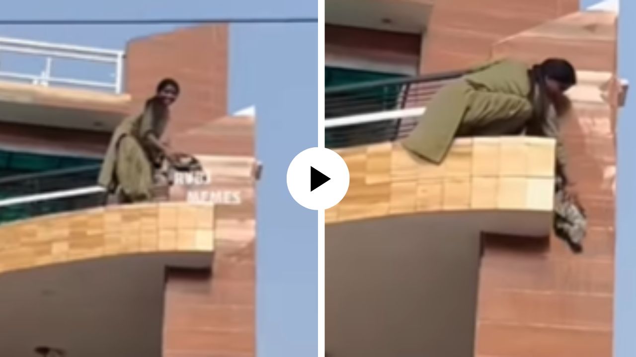 बाईने स्वछता अभियान जास्तच मनावर घेतलंय… जीव धोक्यात घालून पुसू लागली लादी, पाहून सर्वच झाले अवाक्; Video Viral