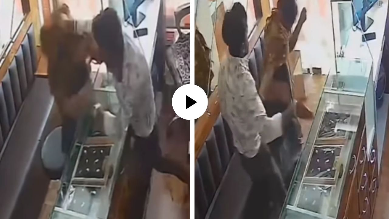 चोरी करायला गेलेल्या महिलेला दुकानदाराने धु धु धुतलं, कानशिलात लागावले तब्बल 17 थप्पड; Video Viral
