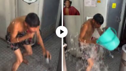 लाज सोडली…! बादली घेतली, साबण लावला अन् व्यक्तीने चक्क ट्रेनमध्ये केली आंघोळ, मग रेल्वेने अशी ॲक्शन घेतली की… Video Viral