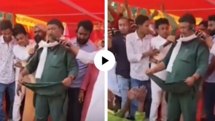 राजकीय नेत्याने केली मतांची मागणी, आजोबांनी झोळीत टाकला 1 रुपया मग जे घडलं… हसून हसून पोट दुखेल; Video Viral