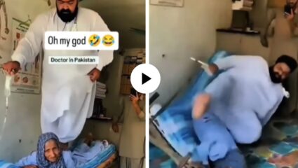दुखणं ठीक करण्यासाठी पाकिस्तानी डॉक्टर वृद्ध महिलेच्या पाठीवरच चढला, बेड तुटला सोबत हाडांचाही झाला खुळखुळा; Video Viral