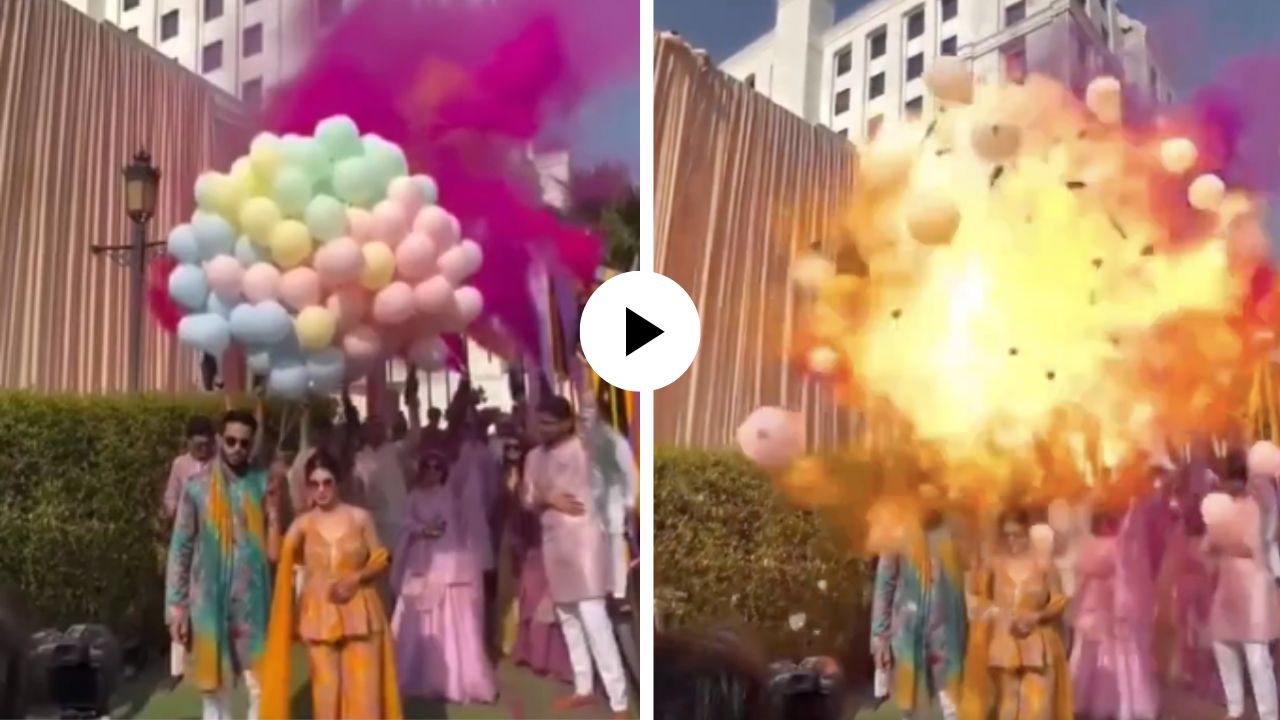 आनंदावर विरजण…! हळदी सोहळ्यात रॉयल एंट्री घेताच हायड्रोजन फुगे फुटले अन् बाहेर पडल्या आगीच्या ज्वाळा; Video Viral