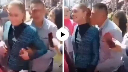 रस्त्यावर जनतेशी संवाद साधताना मेक्सिकन राष्ट्राध्यक्षांसोबत घडलं असं काही; छाती पकडली, जवळ ओढले अन् चुंबन घेताच… Video Viral
