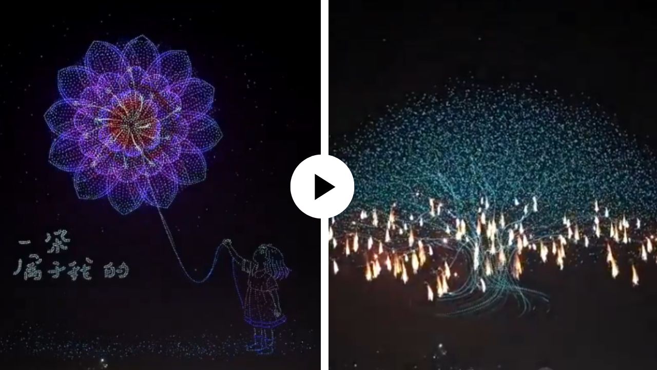 कधीही न पाहिलेलं दृश्य, चीनने मोडला स्वतःचाच रेकॉर्ड! एकाच वेळी 1600 ड्रोन आकाशात उडवले अन् पाहून सर्वच झाले थक्क; Video Viral