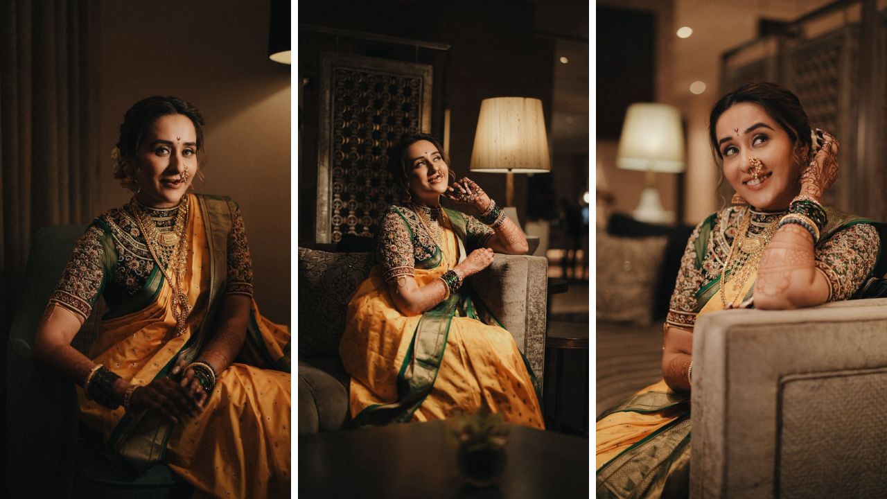 Tejaswini Lonariचा पारंपरिक अंदाज! आईच्या आवडीचे दागिने आणि मराठमोळा साज ठरला चर्चेचा विषय, साखरपुड्याचा लूक पाहा