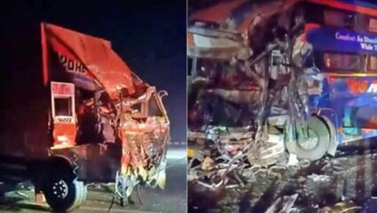 राजस्थानच्या फतेहपूरमध्ये बस-ट्रकमध्ये भीषण अपघात; तीन जणांचा जागीच मृत्यू तर 18 जण जखमी