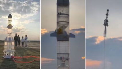 गुरु शिष्यांची कमाल! प्लॉस्टिक बॉटलपासून बनवलं रॉकेट, चीनमधील Video Viral