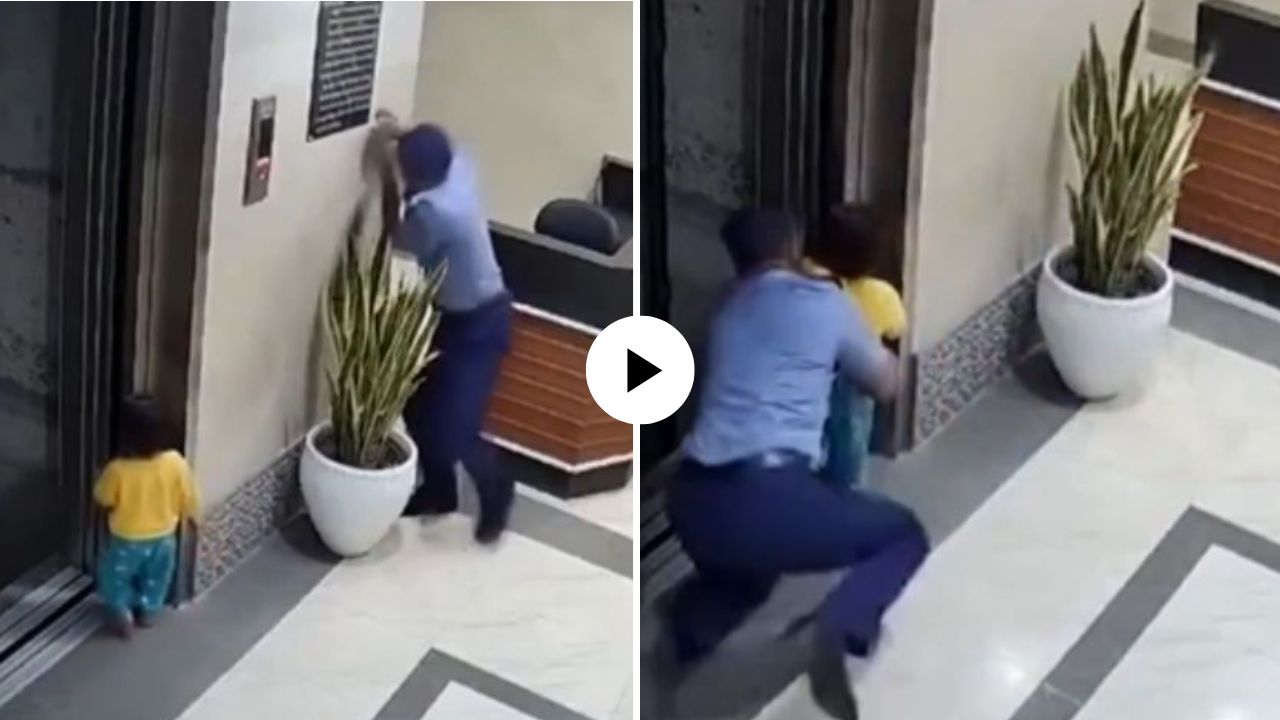 थोडक्यात अनर्थ टळला! बंद लिफ्टच्या खड्ड्यामध्ये चिमुकलीचा तोल जाणार इतक्यात…; वॉचमॅन बनला देवदूत, Video Viral