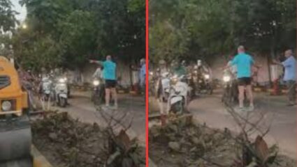 Pune Foreigner Traffic Control : पुणेकरांची काढली लाज! परदेशी पाहुण्यांनी फुटपाथवरुन उतरवल्या गाड्या अन् शिकवले नियम, Video Viral