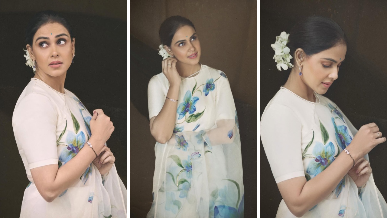 महाराष्ट्राच्या ‘वहिनी’ जेनेलियाची बातच न्यारी! ऑर्गेंझा साडी आणि हातातील मंगळसूत्राच्या डिझाईनने वेधले लक्ष