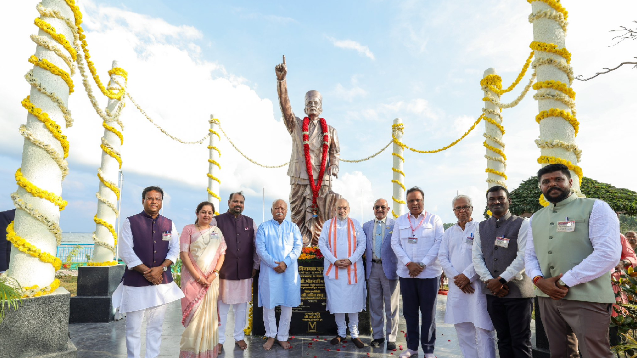'सागरा प्राण तळमळला'! RSS प्रमुख अन् अमित शाहांच्या हस्ते अंदमानात Veer Savarkar यांच्या पुतळ्याचे अनावरण