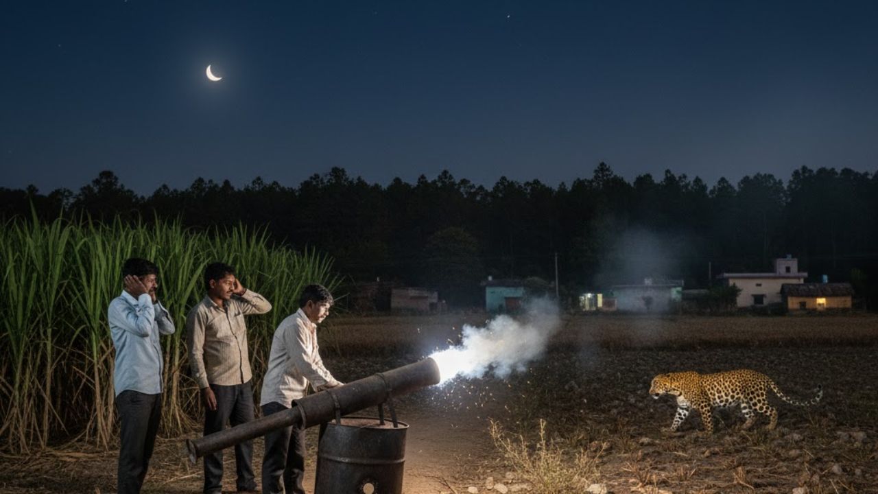 बिबट्याची आता खैर नाही! संगमनेरमध्ये घुमतोय ‘कार्बाइड गन’ चा आवाज, ग्रामीण भागात सर्रास वापर