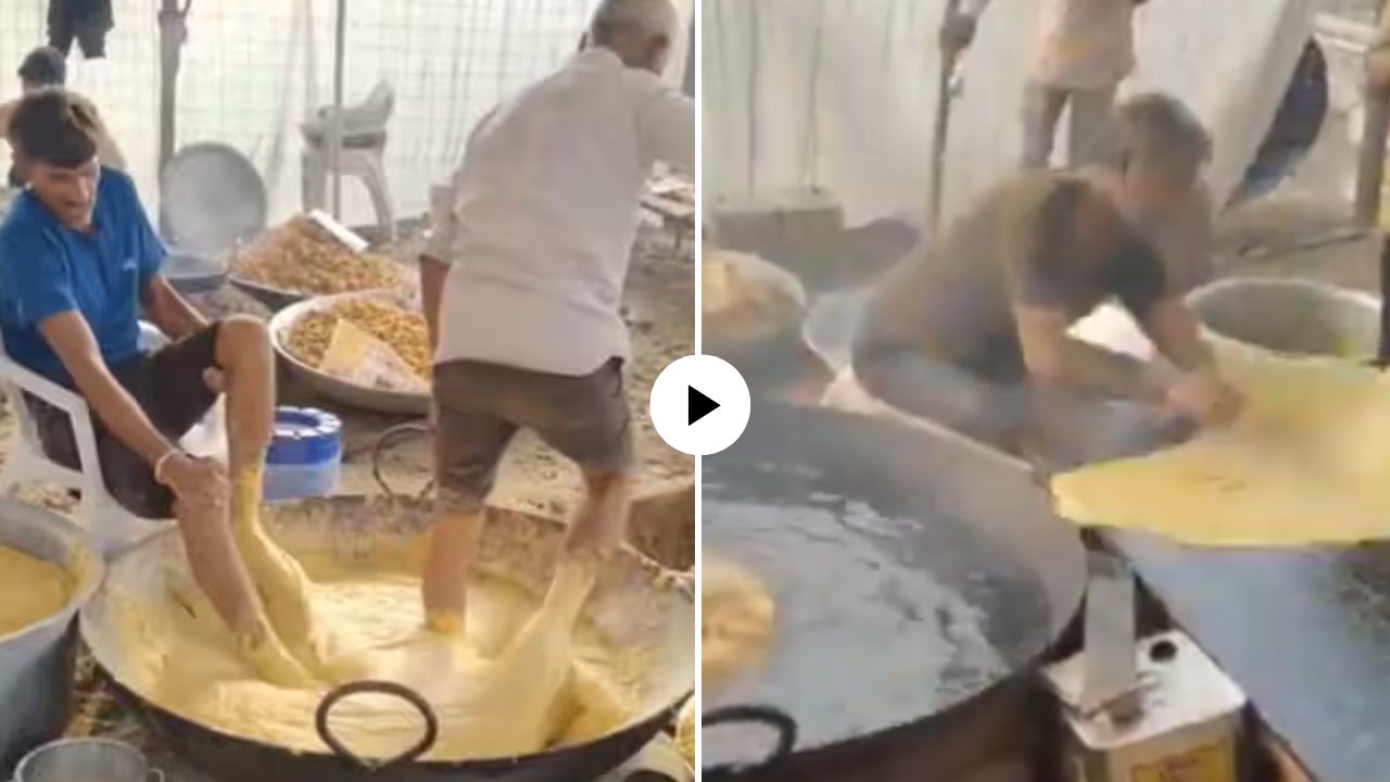 पाहुण्यांच्या जीवाशी खेळ! पायनं मळलं पीठ अन्…, लग्नसमारंभातील ‘तो’ धक्कादायक VIDEO व्हायरल