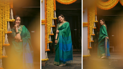 Tejaswini Lonari चा हिरव्याकंच साडीमधील लुक, लग्नानंतर नववधूचा Glow दिसतोय कमालीचा आकर्षक