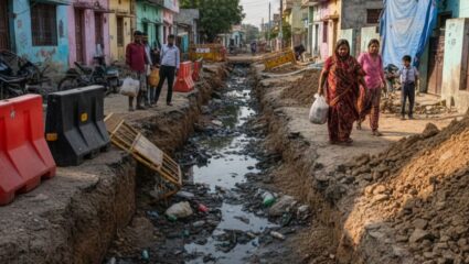 Chhatrapati Sambhaji Nagar Drainage News: वर्षभरापासून ड्रेनेज लाईनचे काम अर्धवट; कंत्राटदार पसार झाल्याने साईनगरवासीय त्रस्त!