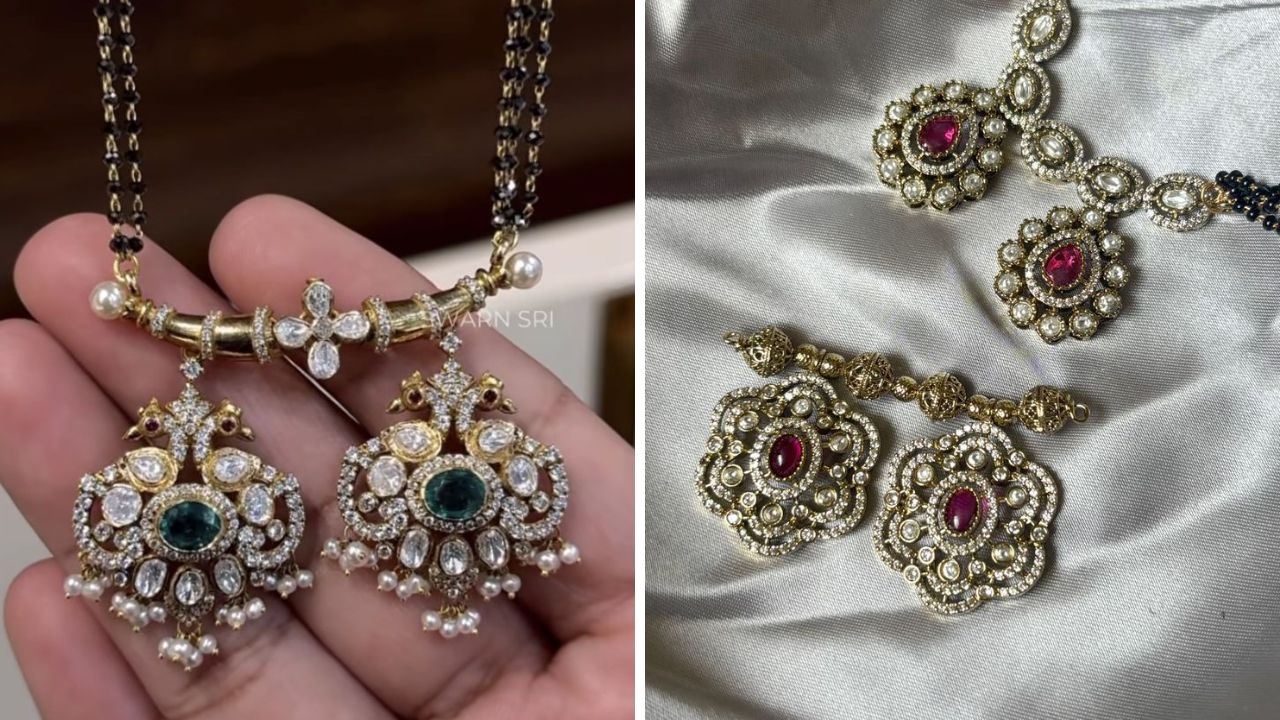 वाटी मंगळसूत्र घालायला सगळ्यांचं खूप जास्त आवडते. त्यामुळे व्हिक्टोरिया मंगळसूत्रामध्ये सुद्धा वाटी डिझाईन मंगळसूत्र उपलब्ध आहेत. यासोबतच मंगळसूत्राला मॅच होतील असे कानातले घालावे. 