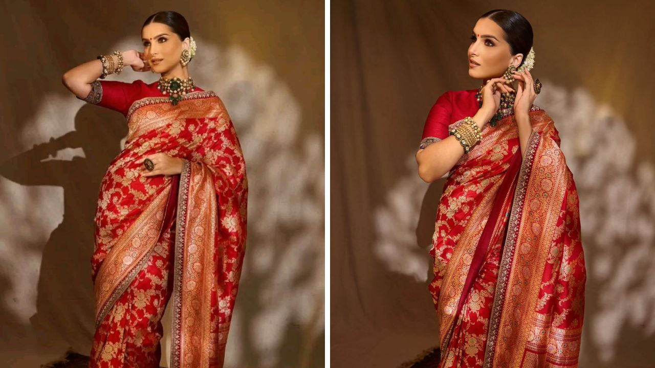 कायमच लग्नात डिझायनर साडी नेसण्याऐवजी लग्न सोहळ्यांमध्ये बनारसी साडी नेसावी. कोणत्याही रंगाच्या बनारसी साडीमध्ये तुमचा लुक रॉयल दिसतो. 
