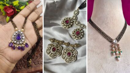 लग्नातील लुक होईल आणखीनच स्पेशल! डिझायनर साडीवर घाला स्टायलिश पॅटर्नचे व्हिक्टोरिया मंगळसूत्र