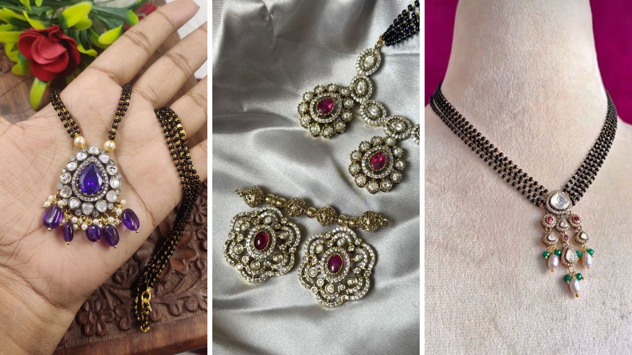 लग्नातील लुक होईल आणखीनच स्पेशल! डिझायनर साडीवर घाला स्टायलिश पॅटर्नचे व्हिक्टोरिया मंगळसूत्र