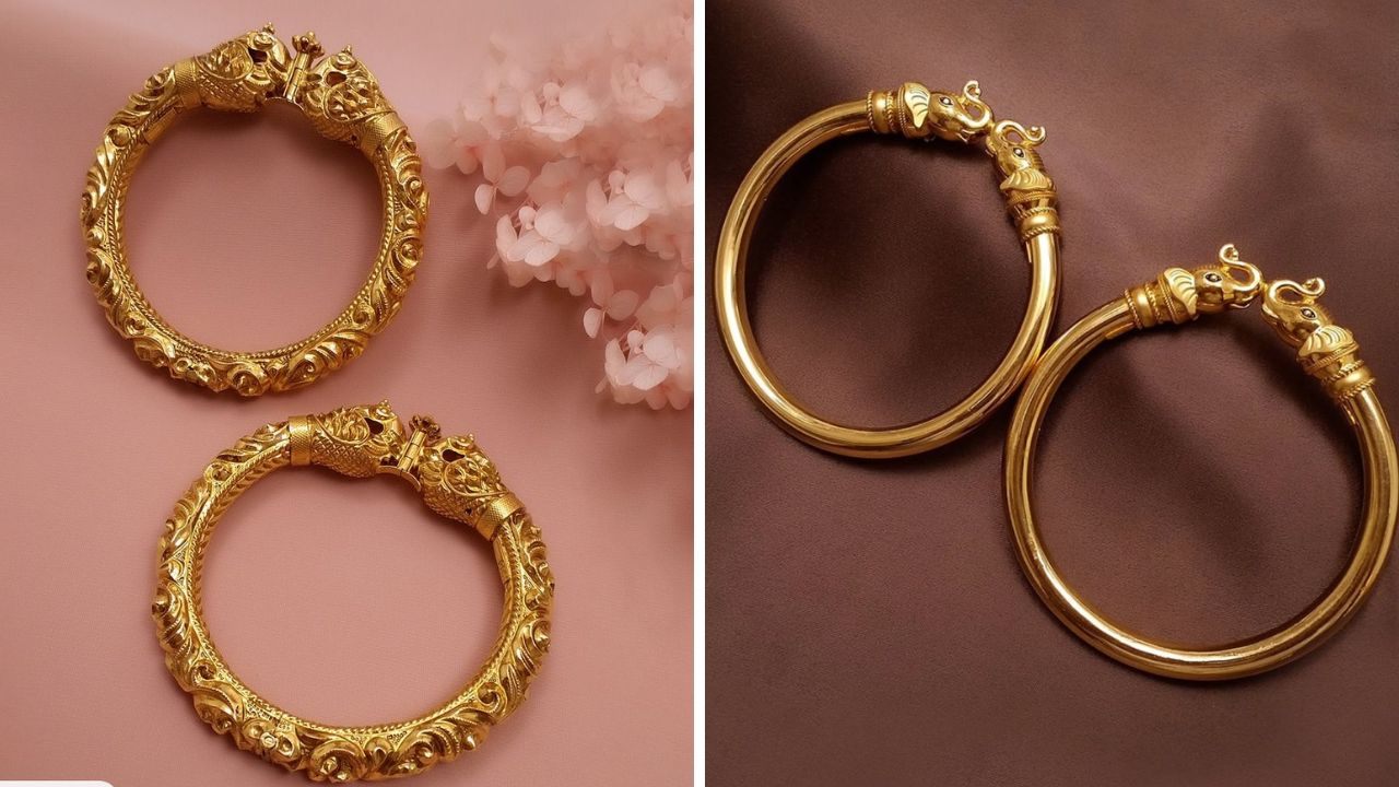 नऊवारी, पैठणी किंवा रॉयल लुक देणारी साडी नेसल्यानंतर त्यावर या डिझाईनचे गोठ घालावेत. गोठ घातल्यानंतर हातांमध्ये कोणत्याही रंगीत बांगड्या घालण्याची आवश्यकता भासणार नाही.