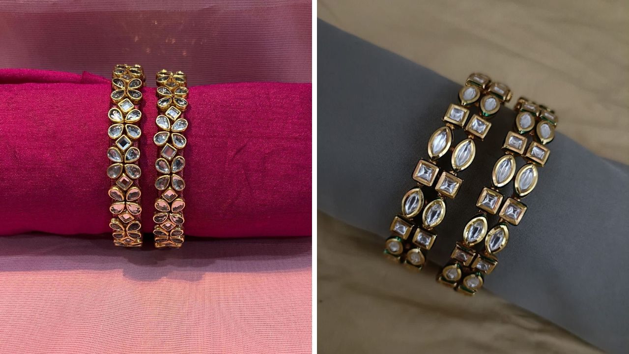 सिंगल कुंदन बांगडी कडा सगळीकडे लोकप्रिय आहे. हिरव्या किंवा कोणत्याही रंगाच्या बांगड्या घातल्यानंतर पाठीपुढे तुम्ही कुंदन कडे घालू शकता.