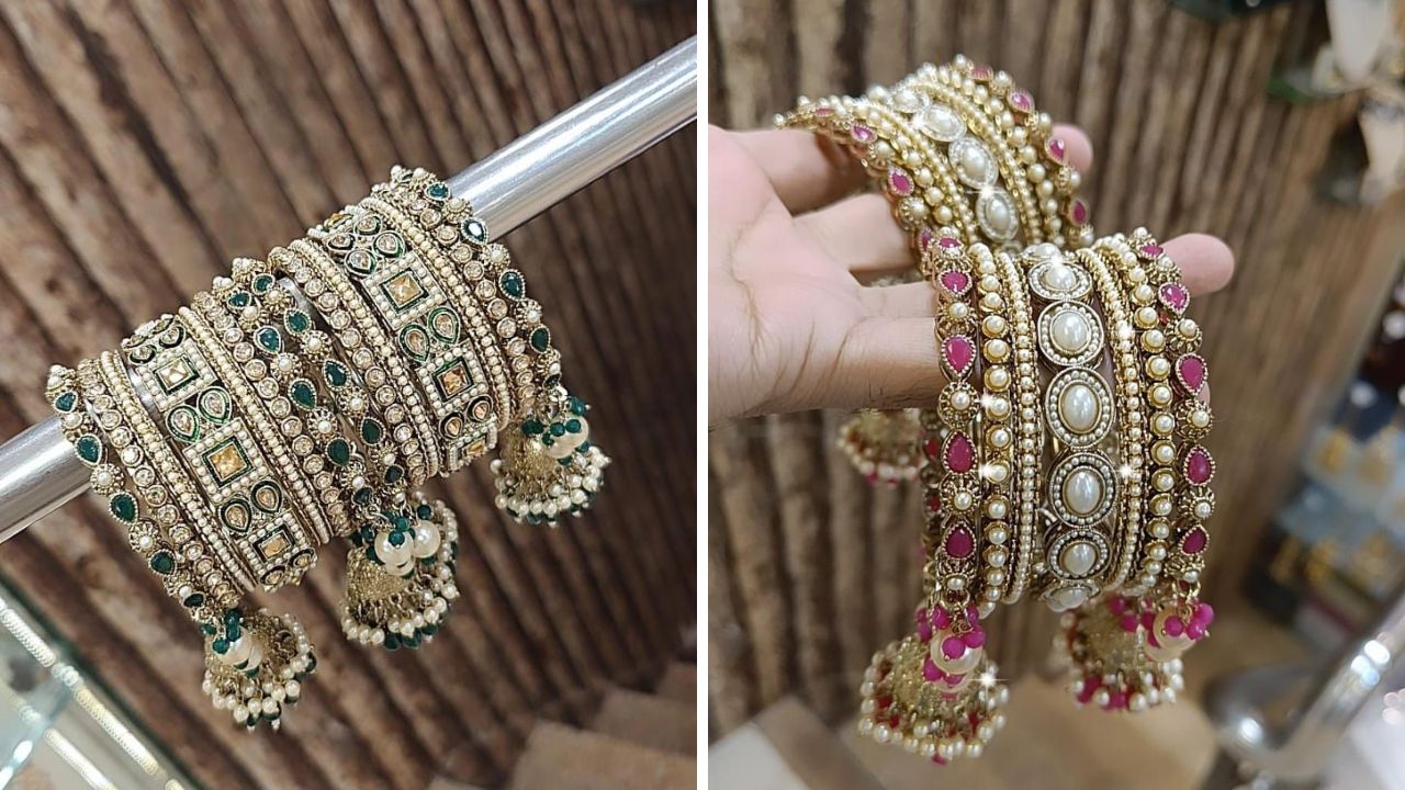 पारंपरिक, इंडो-वेस्टर्न ड्रेसेस किंवा साध्या कुर्ता-पलाझोवर कुंदन बांगड्यांचा सेट घातल्यास सगळेच तुमच्याकडे पाहत राहतील. कुंदन बांगड्यांमध्ये अनेक वेगवेगळे पर्याय उपलब्ध आहेत.